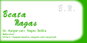 beata magas business card